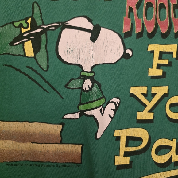 Vintage 90s Snoopy Irish St Patrick's Day Drinking Single Stitch T-Shirt Size XL - Picture 6 of 10